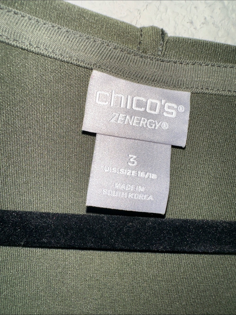 Chico's Olive Green Top with Crew Neck - Picture 2 of 11